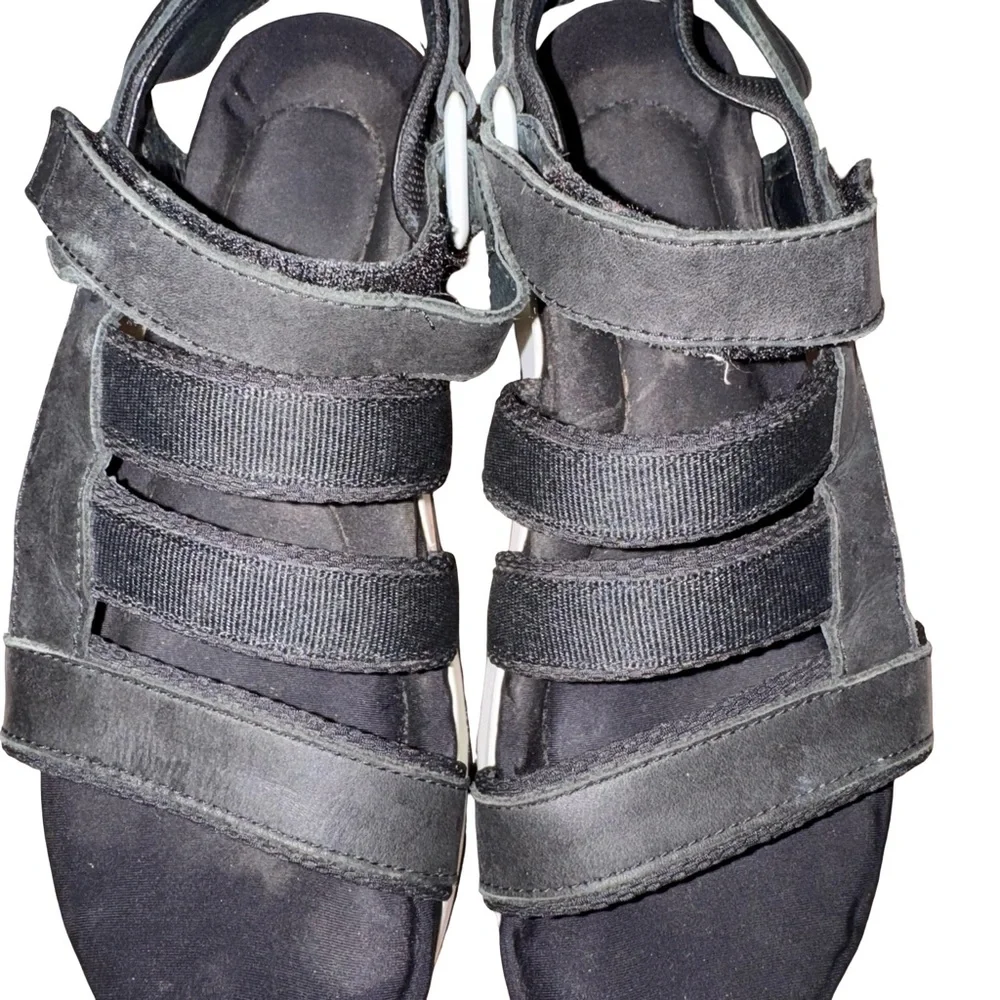 Teva Black‎ Platform Sport Sandals Flatform Chunky Hiking Utility Sandals 9.5